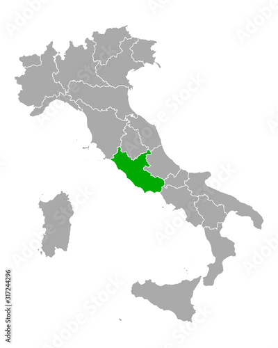 Karte von Latium in Italien