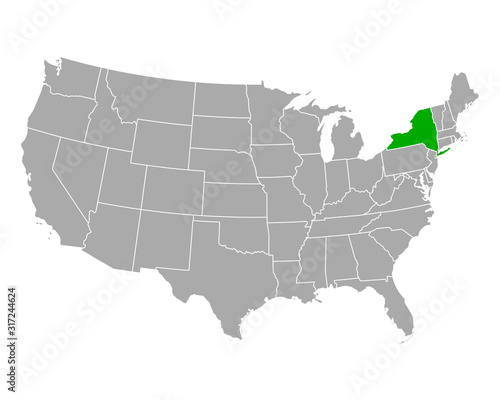 Karte von New York in USA