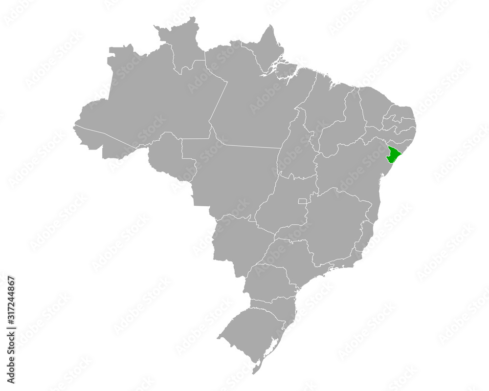 Karte von Sergipe in Brasilien