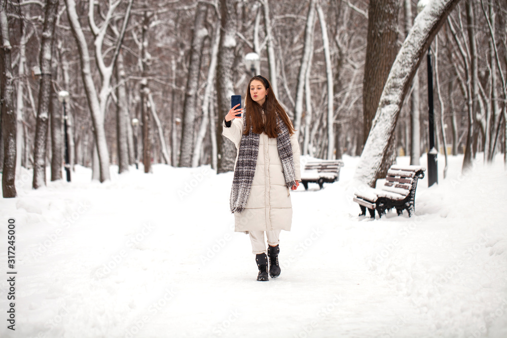 Fashion young girl in the winter time