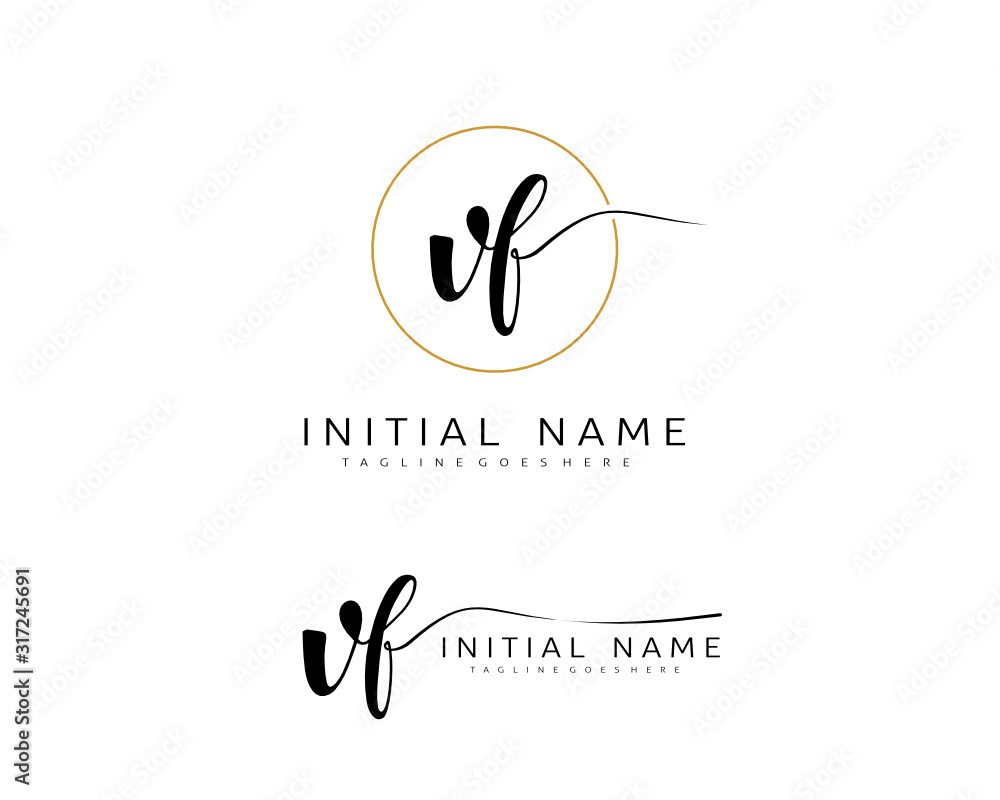 V F VF Initial handwriting logo vector. Hand lettering for designs. V F VF Initial handwriting logo vector. Hand lettering for designs.
