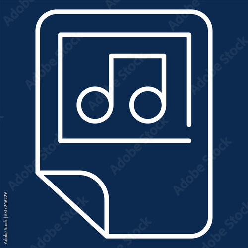Music files folder monochrome linear icon