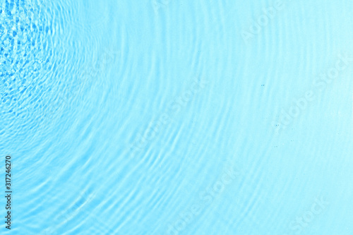 texture of splashing clean water on blue background