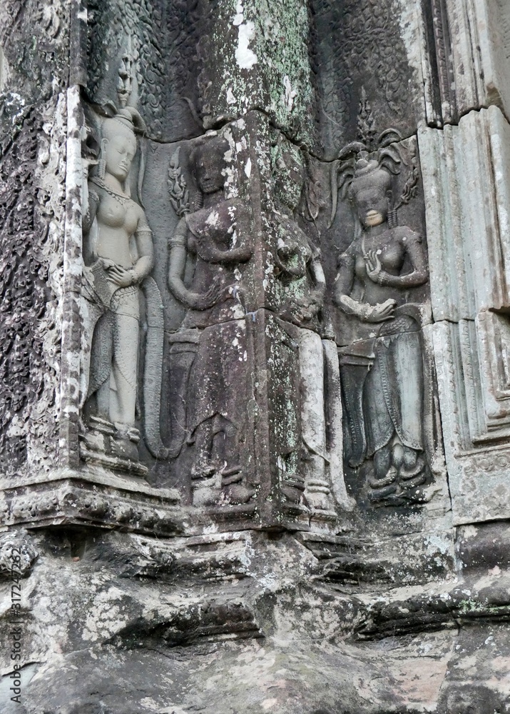 Devata Carvings Angkor Wat, Cambodia.