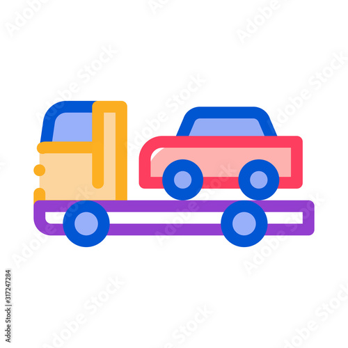 Car Evacuation Icon Vector. Outline Car Evacuation Sign. Isolated Contour Symbol Illustration