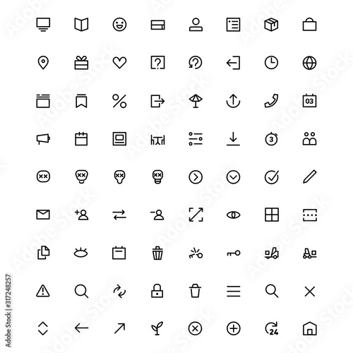 Unique set of ecomerce icons, illustration, vector