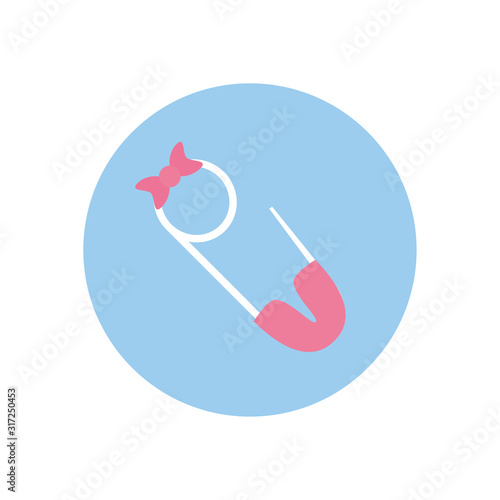 Isolated baby female cloth pin vector design