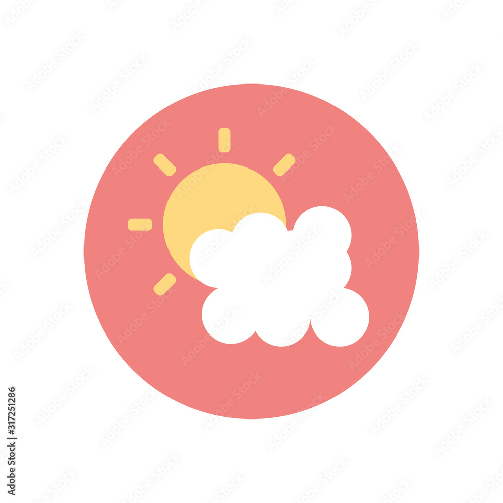 Summer sun and cloud vector design