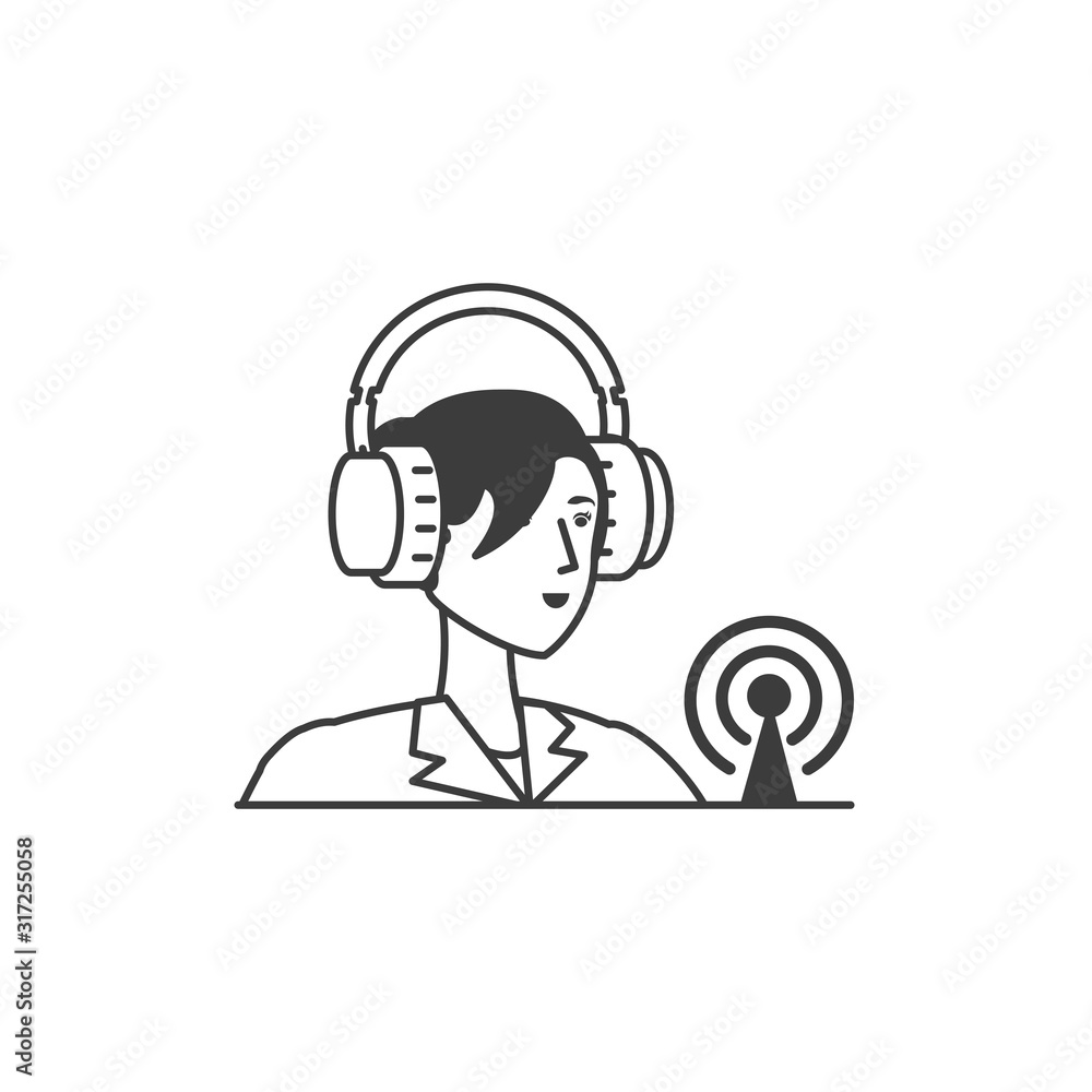 cute young woman with earphones cute young woman with earphones