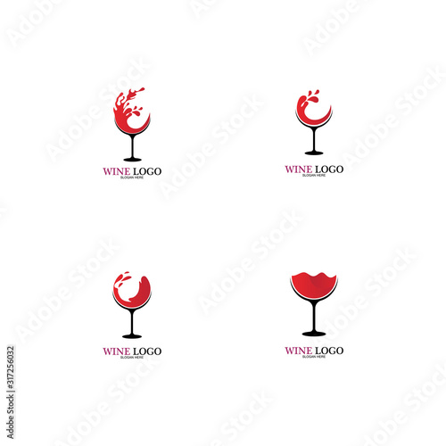 Wine logo design template.vector illustration of icon-vector