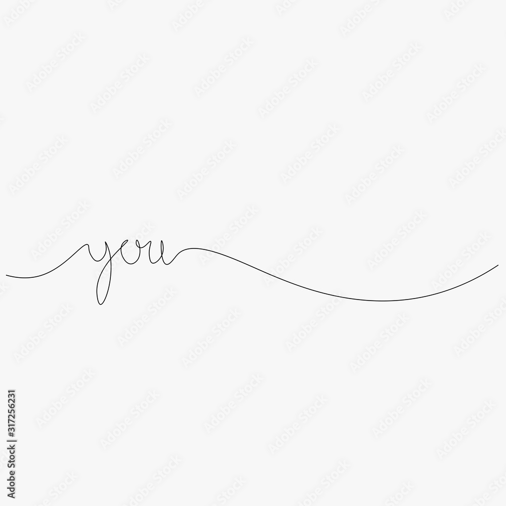 You word text hand drawing, design for print, card vector illustration You word text hand drawing, design for print, card vector illustration