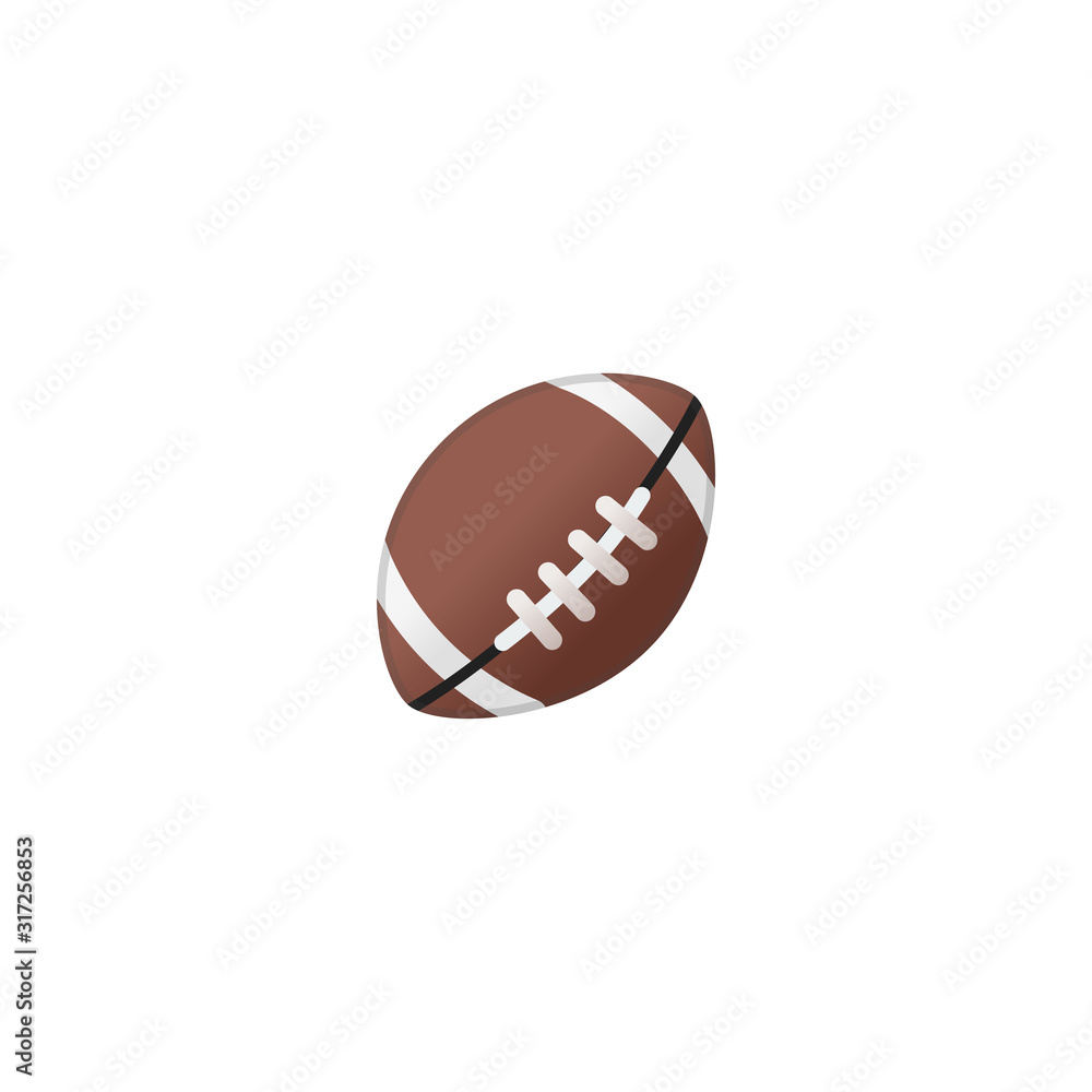 American Football Ball Vector Icon. Isolated American Soccer Ball Emoji ...