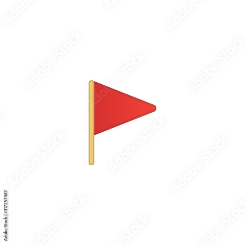 Triangular Flag Vector Icon. Isolated Flag, Map Location Symbol Emoji, Emoticon Illustration