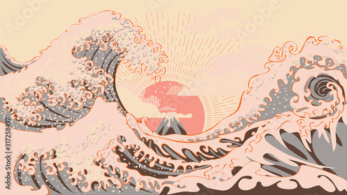 Retro great waves design