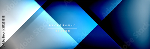 Abstract background - squares and lines composition created with lights and shadows. Technology or business digital template