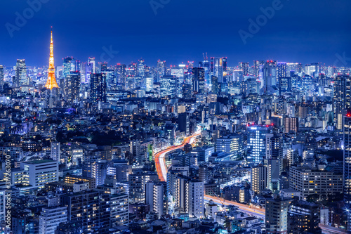 光が溢れる東京の夜景