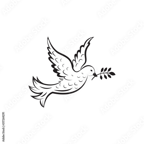 Peace dove and olive branch vector illustration © Murat İrfan Yalçın