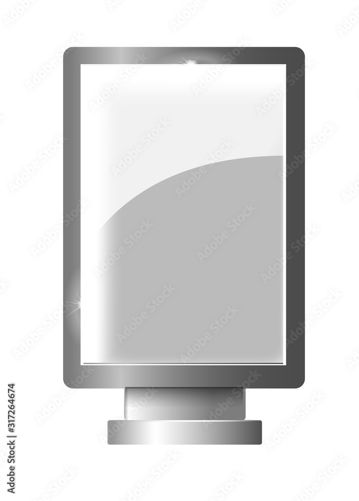 Realistic vector light box template on white background Realistic vector light box template on white background