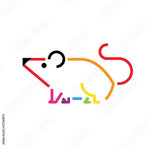 Mouse colorful lines icon, ...