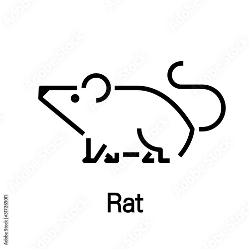 Mouse line icon, rat sign d...