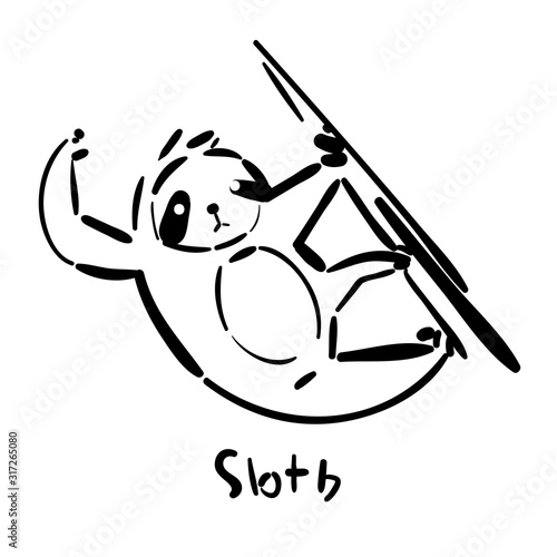 Hand Drawn Sketch of Sloth ...