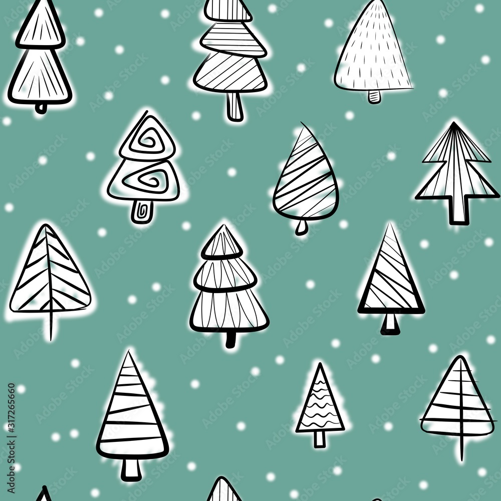 winter background. Christmas seamless pattern on a blue background. illustration. winter background. Christmas seamless pattern on a blue background. illustration.