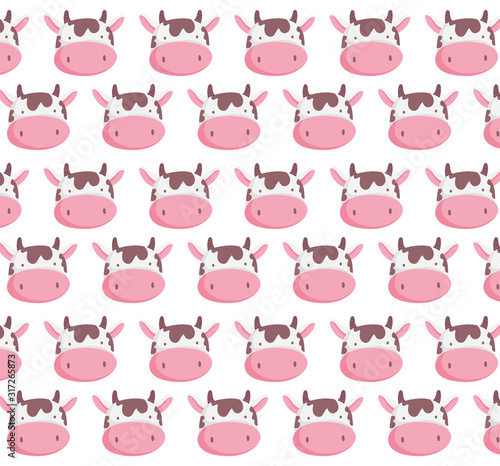 farm animal cow faces decoration textile background