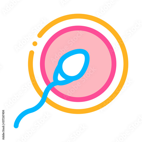 Sperm Cell Egg Icon Vector. Outline Sperm Cell Egg Sign. Isolated Contour Symbol Illustration