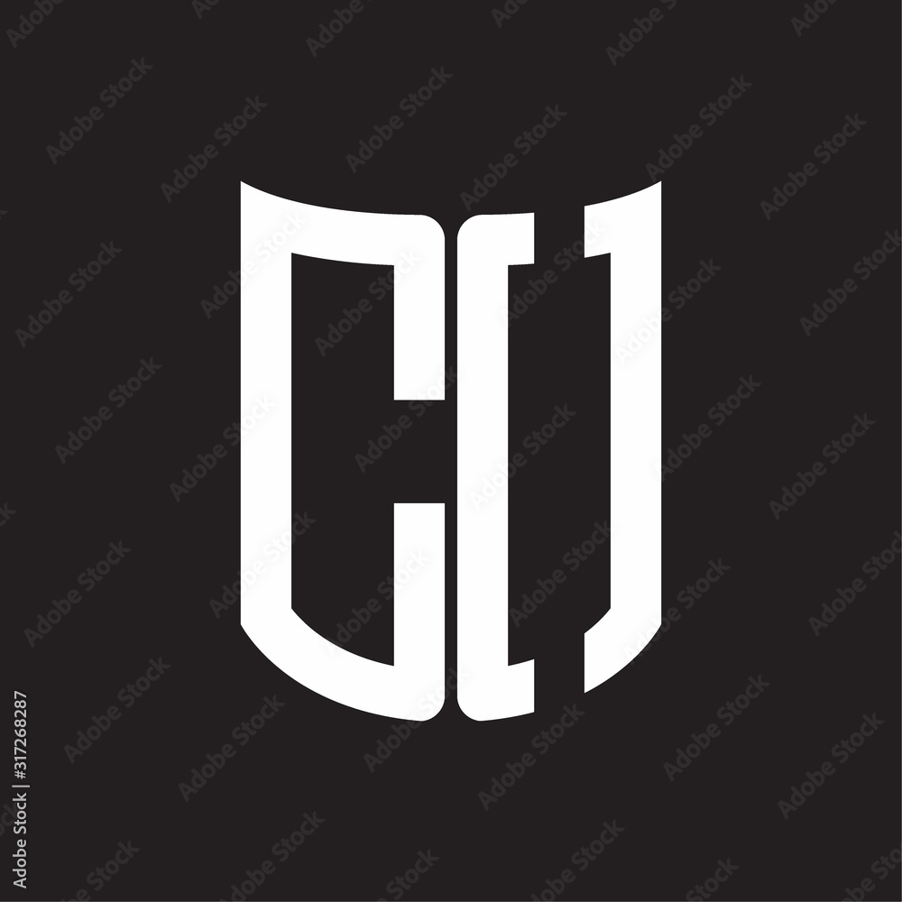 CO Logo monogram with ribbon style design template on black background CO Logo monogram with ribbon style design template on black background