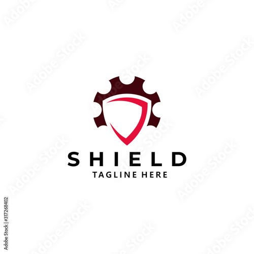 shield gear logo icon vector isolated