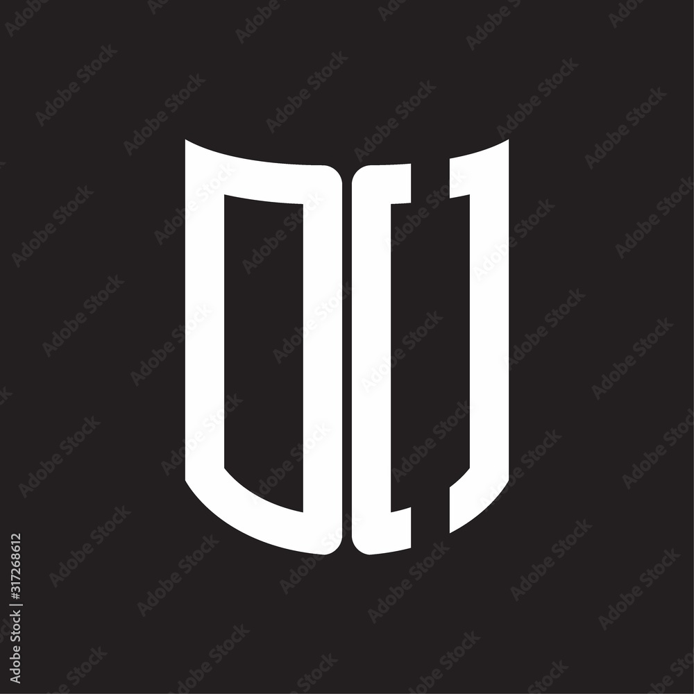 DO Logo monogram with ribbon style design template on black background DO Logo monogram with ribbon style design template on black background