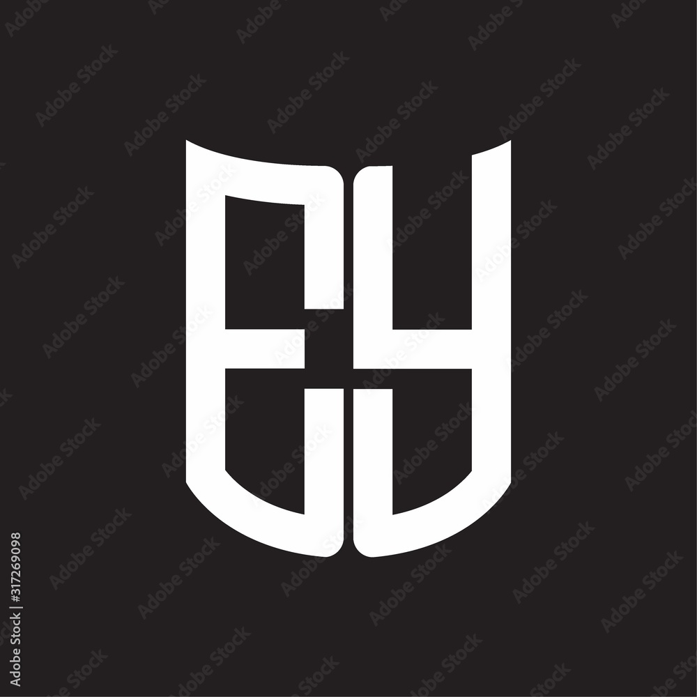 EY Logo monogram with ribbon style design template on black background EY Logo monogram with ribbon style design template on black background