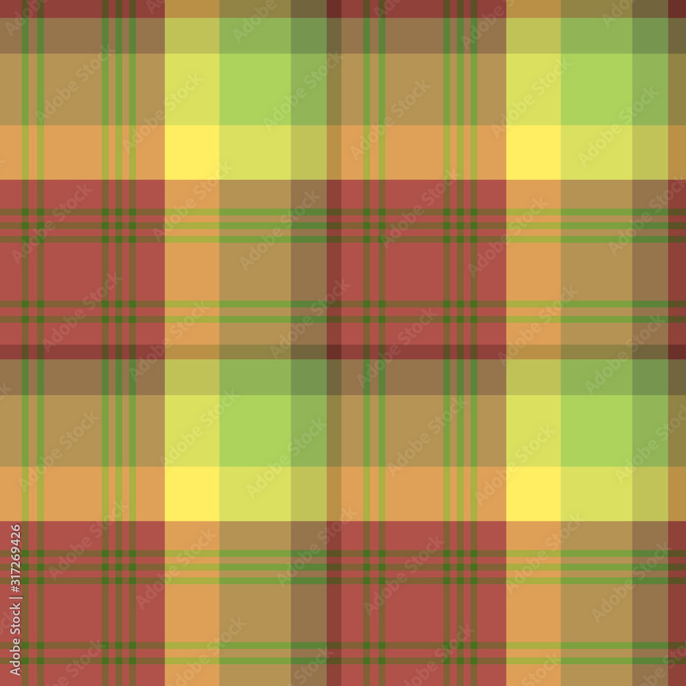 Seamless pattern in berry red, bright yellow and green colors for plaid, fabric, textile, clothes, tablecloth and other things. Vector image. Seamless pattern in berry red, bright yellow and green colors for plaid, fabric, textile, clothes, tablecloth and other things. Vector image.