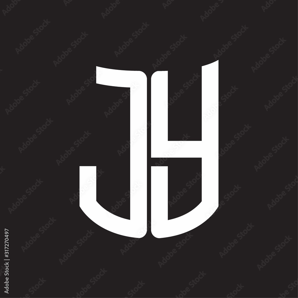 JY Logo monogram with ribbon style design template on black background JY Logo monogram with ribbon style design template on black background