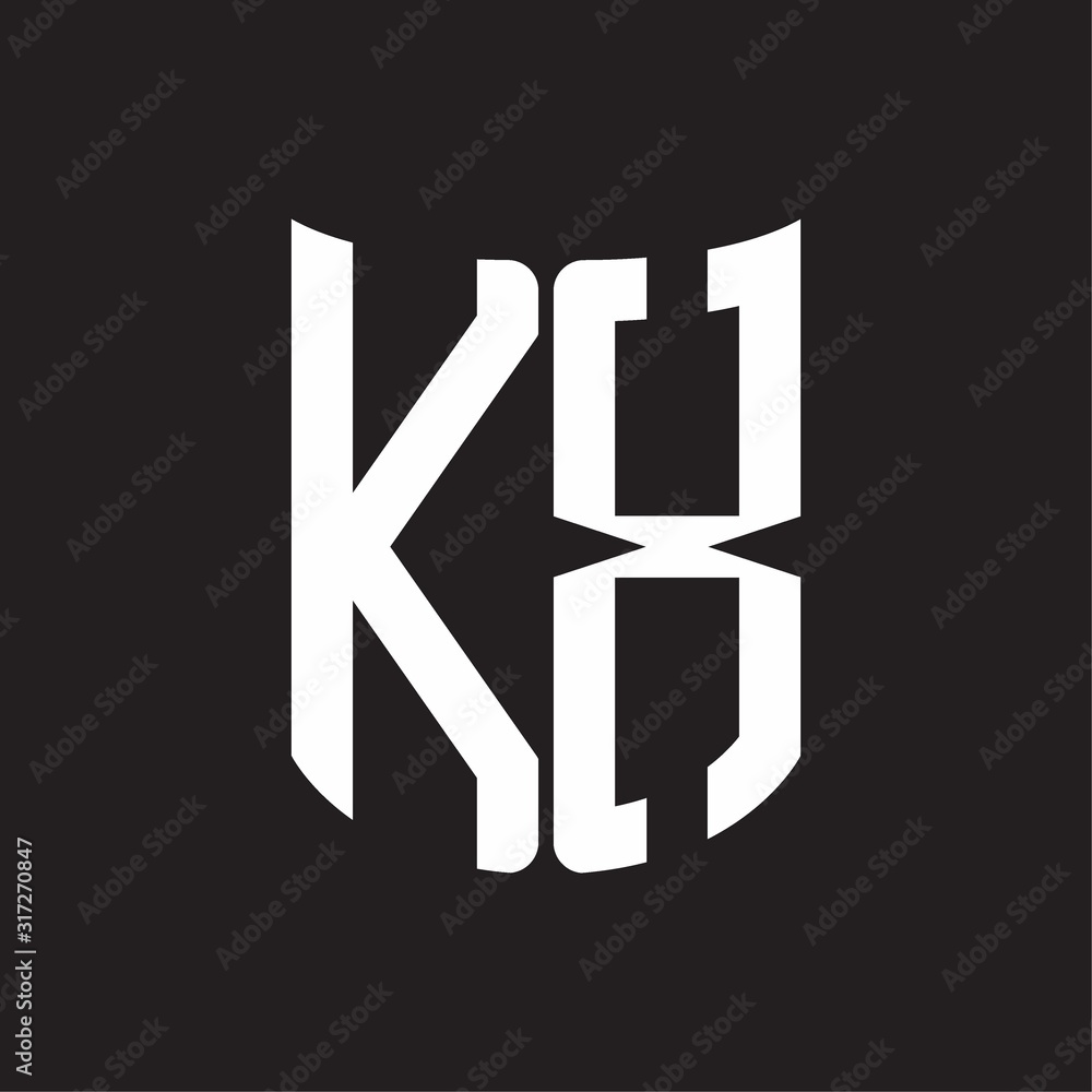 KX Logo monogram with ribbon style design template on black background KX Logo monogram with ribbon style design template on black background