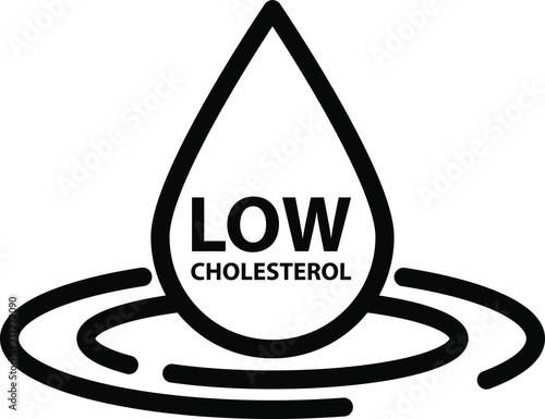 Low cholesterol icon, vector line illustration