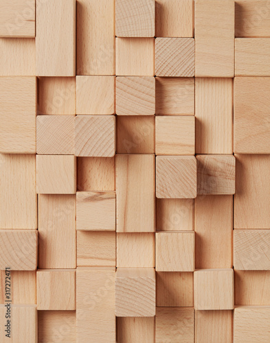 Wood cubes wall texture