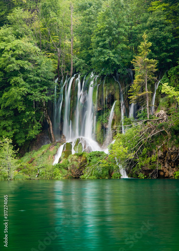Beautiful Forest Waterfall NAtional Park in Croatia
