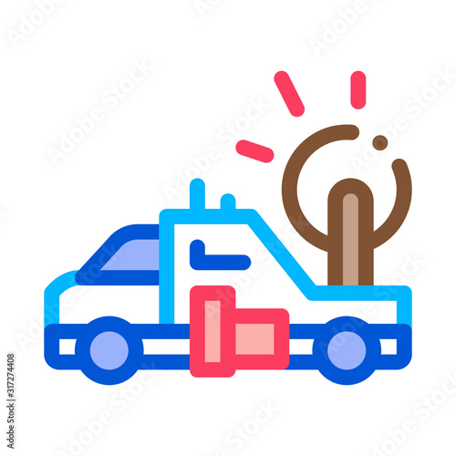 Synoptic Truck Icon Vector. Outline Synoptic Truck Sign. Isolated Contour Symbol Illustration