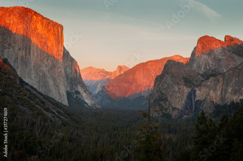 Sunset Over Yosemite Valley, California