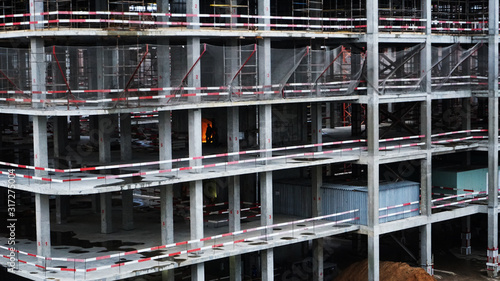 shelves with boxes in warehouse