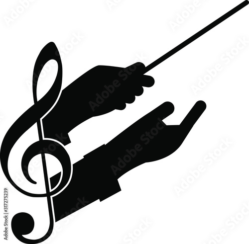 choir guide music, vector illustration