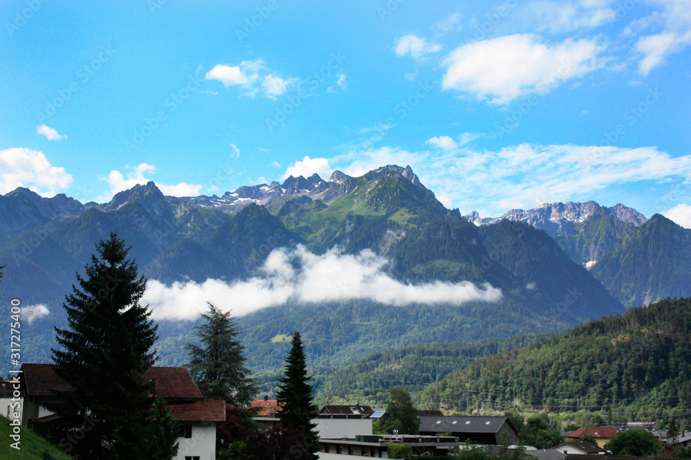 Austria. Landscape with Austrian Alps. Summer in mountains.