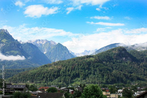 Obraz na płótnie Austria. Landscape with Austrian Alps. Summer in mountains. w salonie