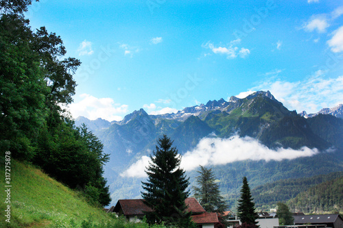 Obraz na płótnie Austria. Landscape with Austrian Alps. Summer in mountains. w salonie