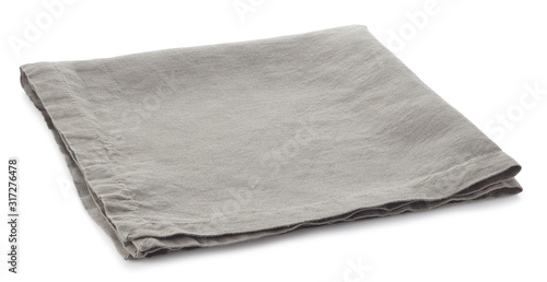 Folded natural grey cotton napkin
