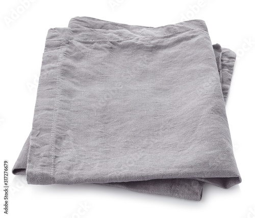 Folded light grey cotton napkin