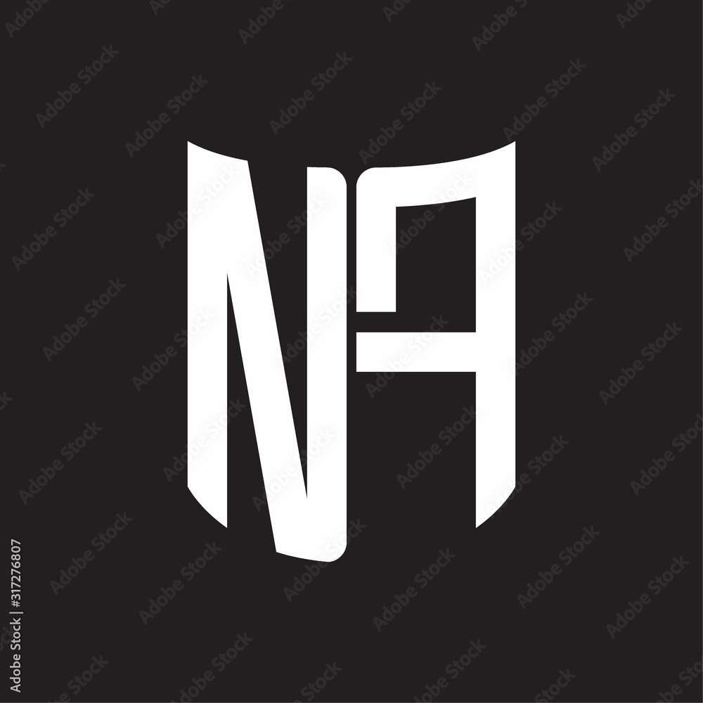 NF Logo monogram with ribbon style design template on black background NF Logo monogram with ribbon style design template on black background