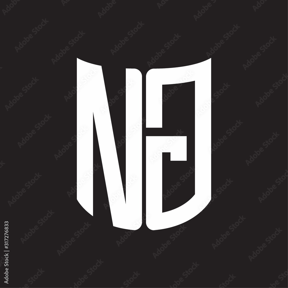 NG Logo monogram with ribbon style design template on black background NG Logo monogram with ribbon style design template on black background
