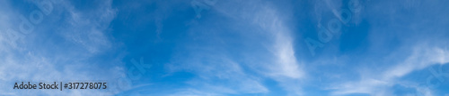 Blue sky panorama background with clouds